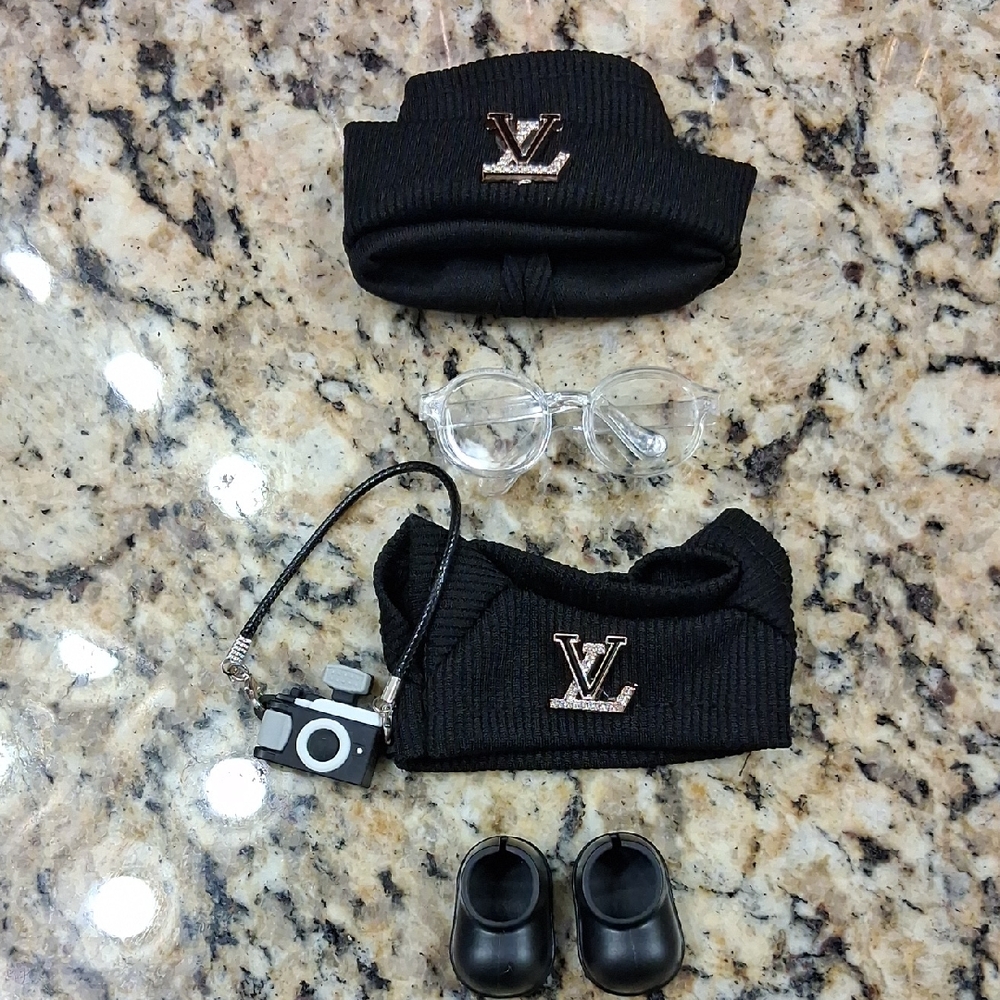 Black LV Labubu Set and Accessories